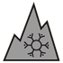 Snowflake within a mountain symbol
